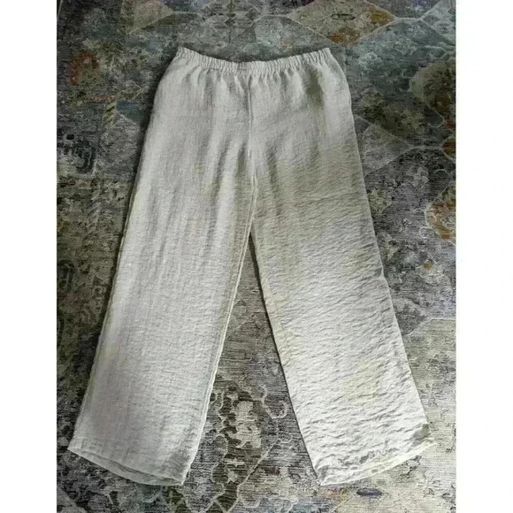 Gump's Women's Two Piece Pant Set Beige Linen Look Size XL #45 - Picture 5 of 7